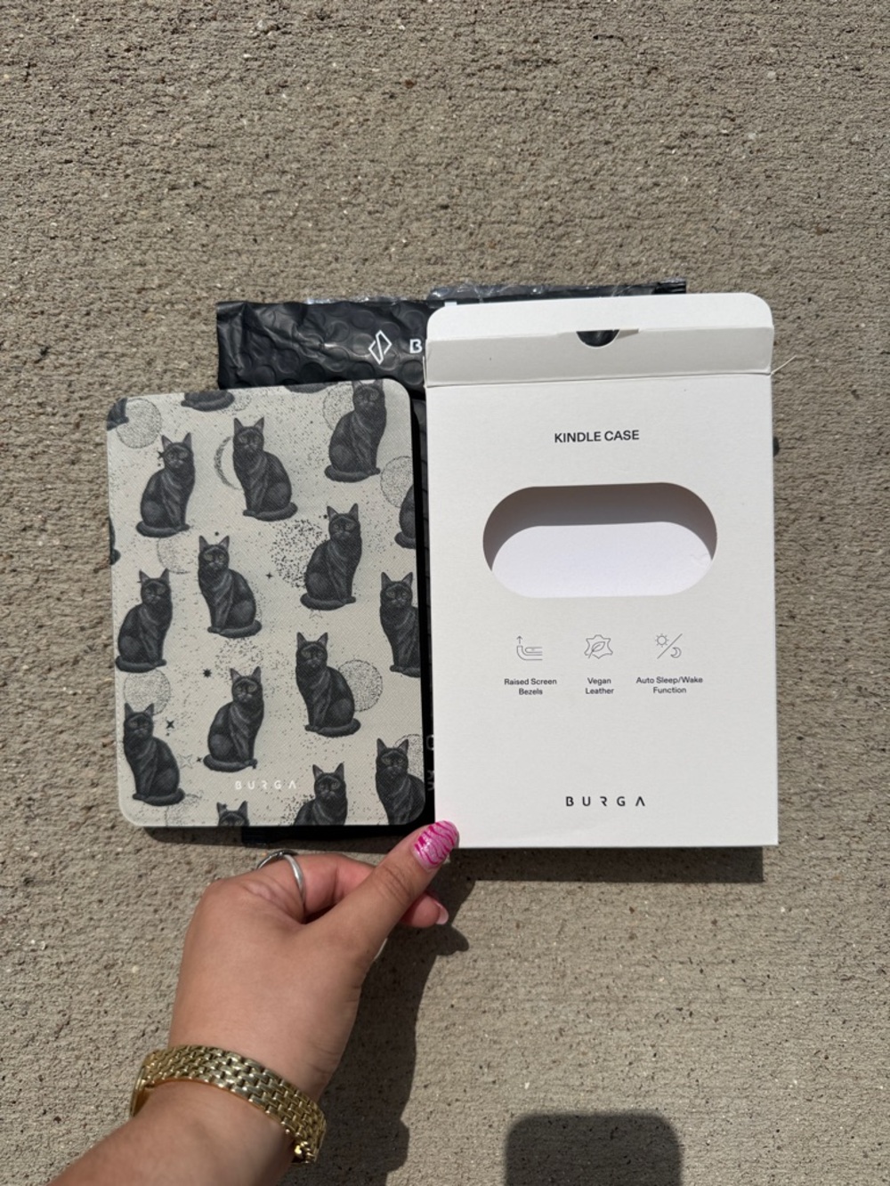 BURGA Gray Cat Print Kindle Case - Gray